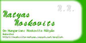 matyas moskovits business card