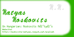 matyas moskovits business card